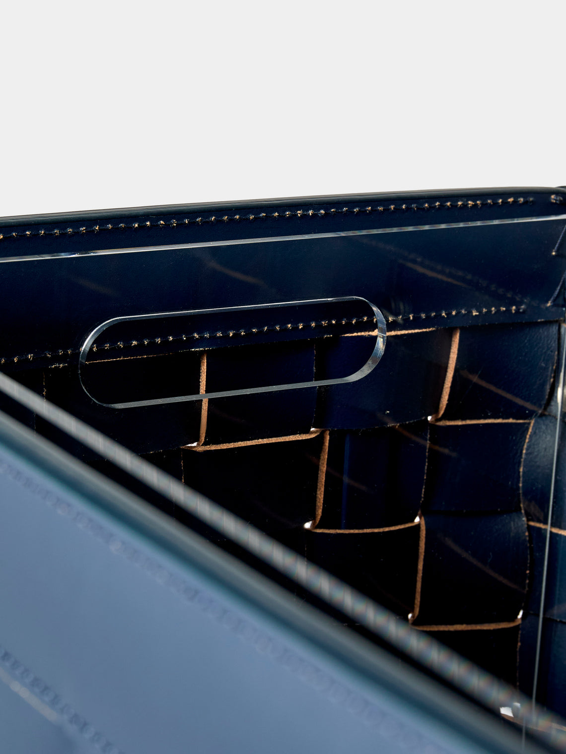 Riviere - Barcelona Water-Resistant Leather Laundry Basket - Navy - ABASK