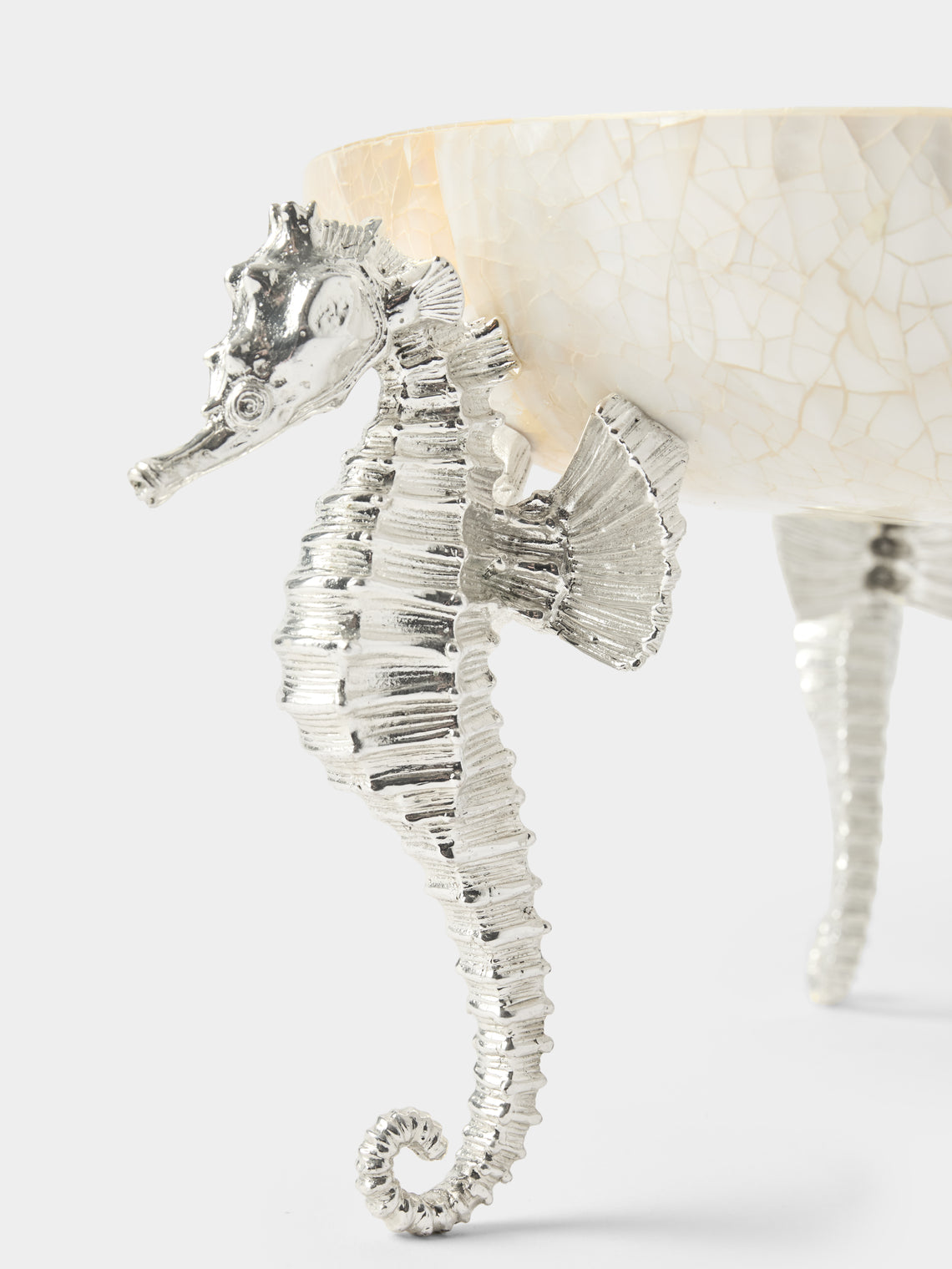Objet Luxe - Seahorse Silver-Plated and Mother-of-Pearl Raised Bowl - Ivory - ABASK