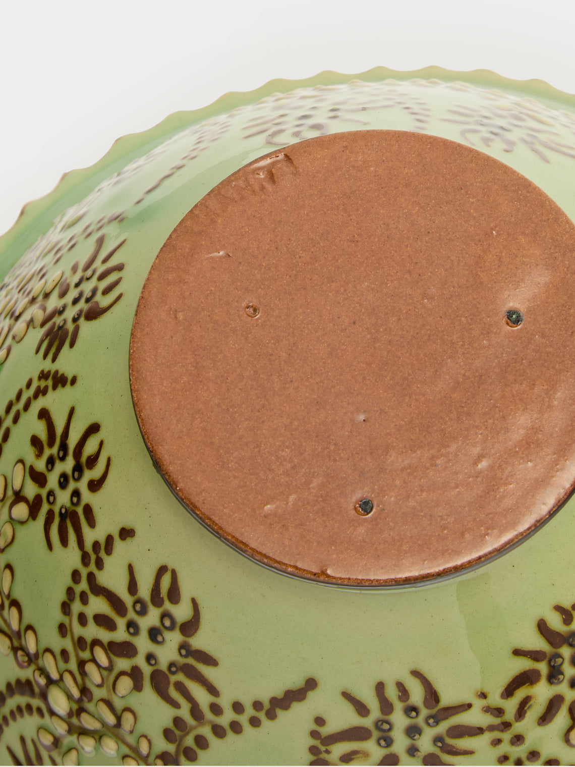 Poterie d’Évires - Flowers Hand-Painted Ceramic Mini Salad Bowl - Green - ABASK