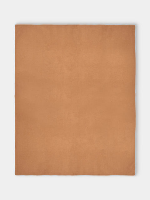 Denis Colomb - Gobi Stitched-Edge Camel Wool King-Size Blanket (110in/2.8m) - Brown - ABASK - 