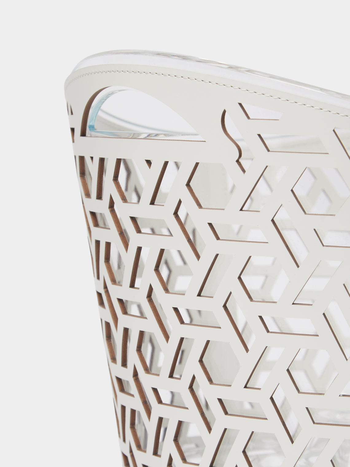 RUDI - Cortina Leather Large Champagne Bucket - White - ABASK