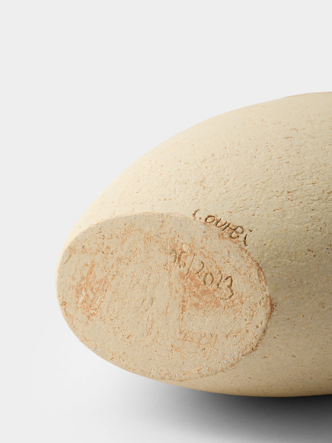 Linda Ouhbi - No. 3 Hand-Built Stoneware Vase (12in/30cm) - Beige - ABASK