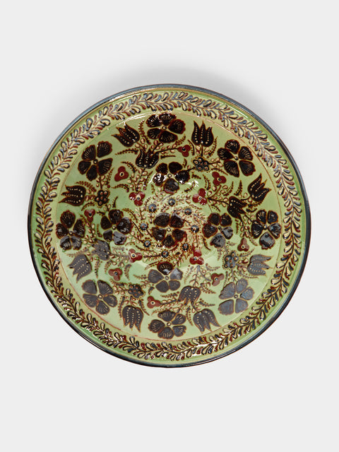 Poterie d’Évires - Flowers Hand-Painted Ceramic Large Serving Bowl -  - ABASK