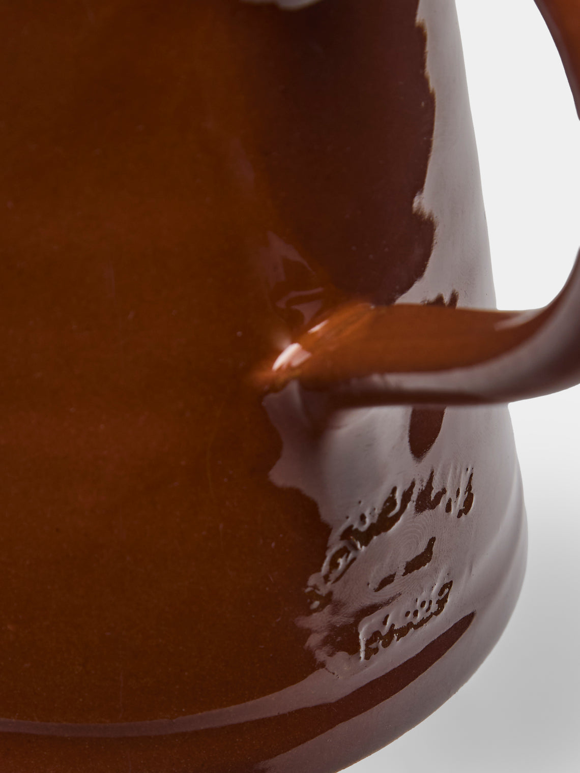 Poterie d’Évires - Boars Hand-Painted Ceramic Milk Jug - Light brown - ABASK