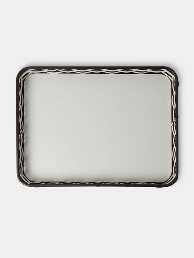 RUDI - Nassa Leather Tray (24in/60.5cm) - White - ABASK - 