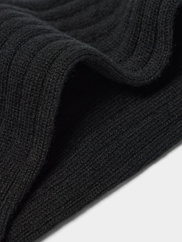 Maria La Rosa - Women's One Cashmere Mid-Calf Socks | One Size - Black - ABASK