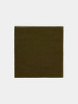 Madre Linen - | Set of 4 | Hand-Dyed Linen Contrast-Edge Napkins - Green - ABASK - 