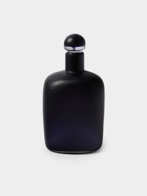 Venini - 1956 Paolo Venini Incise Hand-Blown Murano Glass Bottle - Blue - ABASK - 