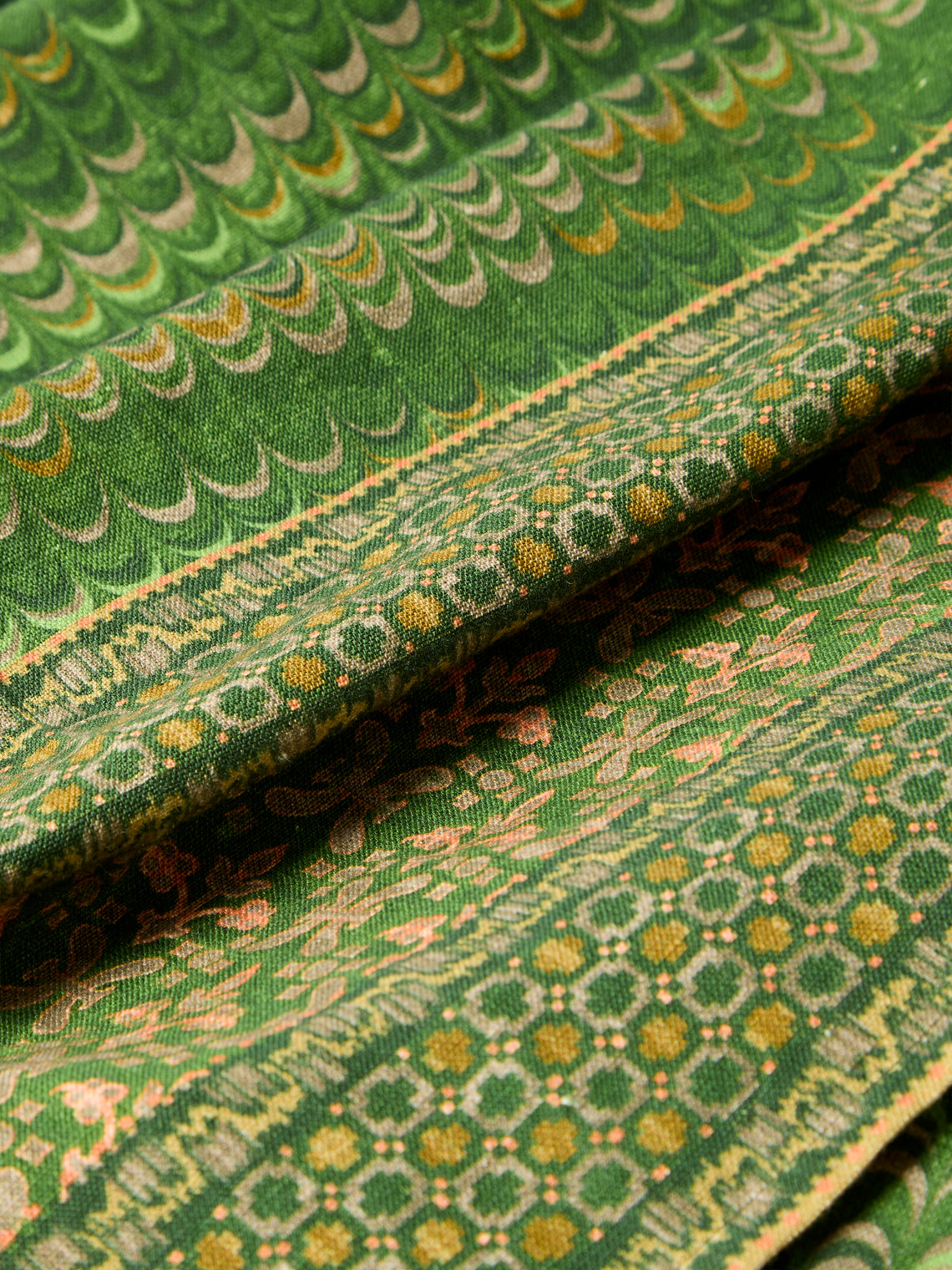 D'Ascoli - Niniane Printed Linen Rectangular Tablecloth (138in/3.5m) - Green - ABASK