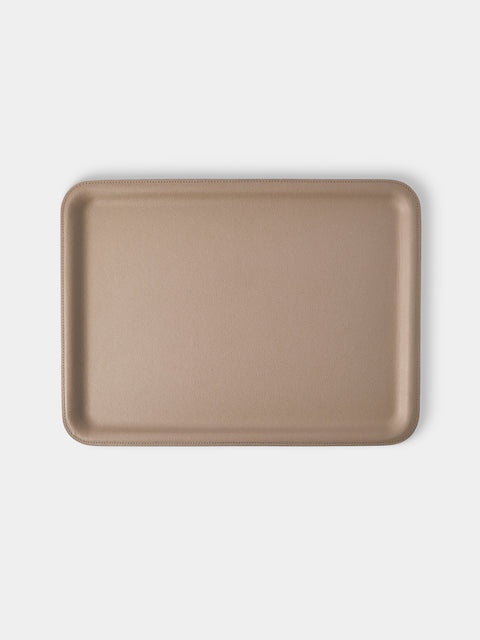 Giobagnara - Miramar Leather Tray (18in/45.5cm) - Beige - ABASK - 