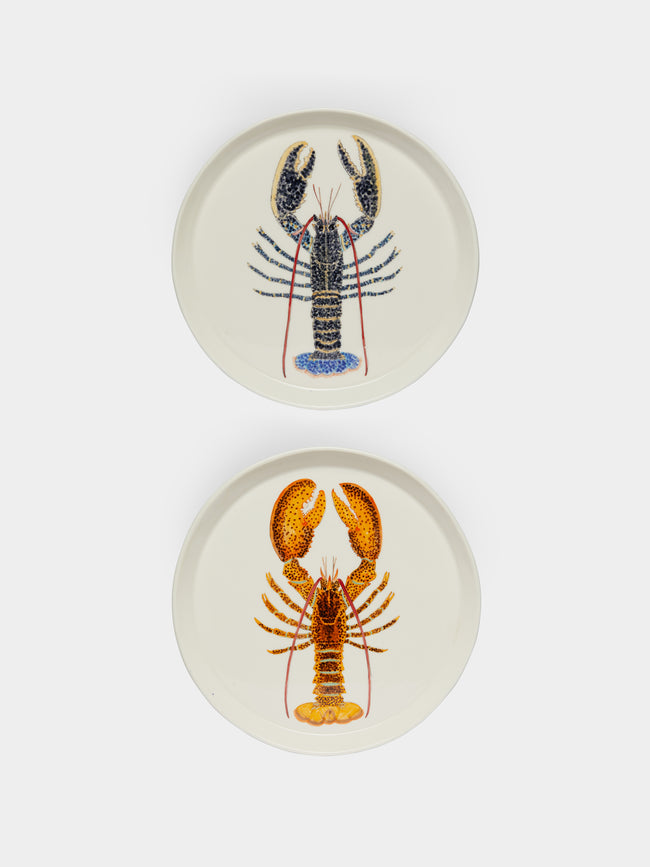Casa Adams - Lobster Hand-Painted Porcelain Dinner Plates (Set of 2) -  - ABASK - 