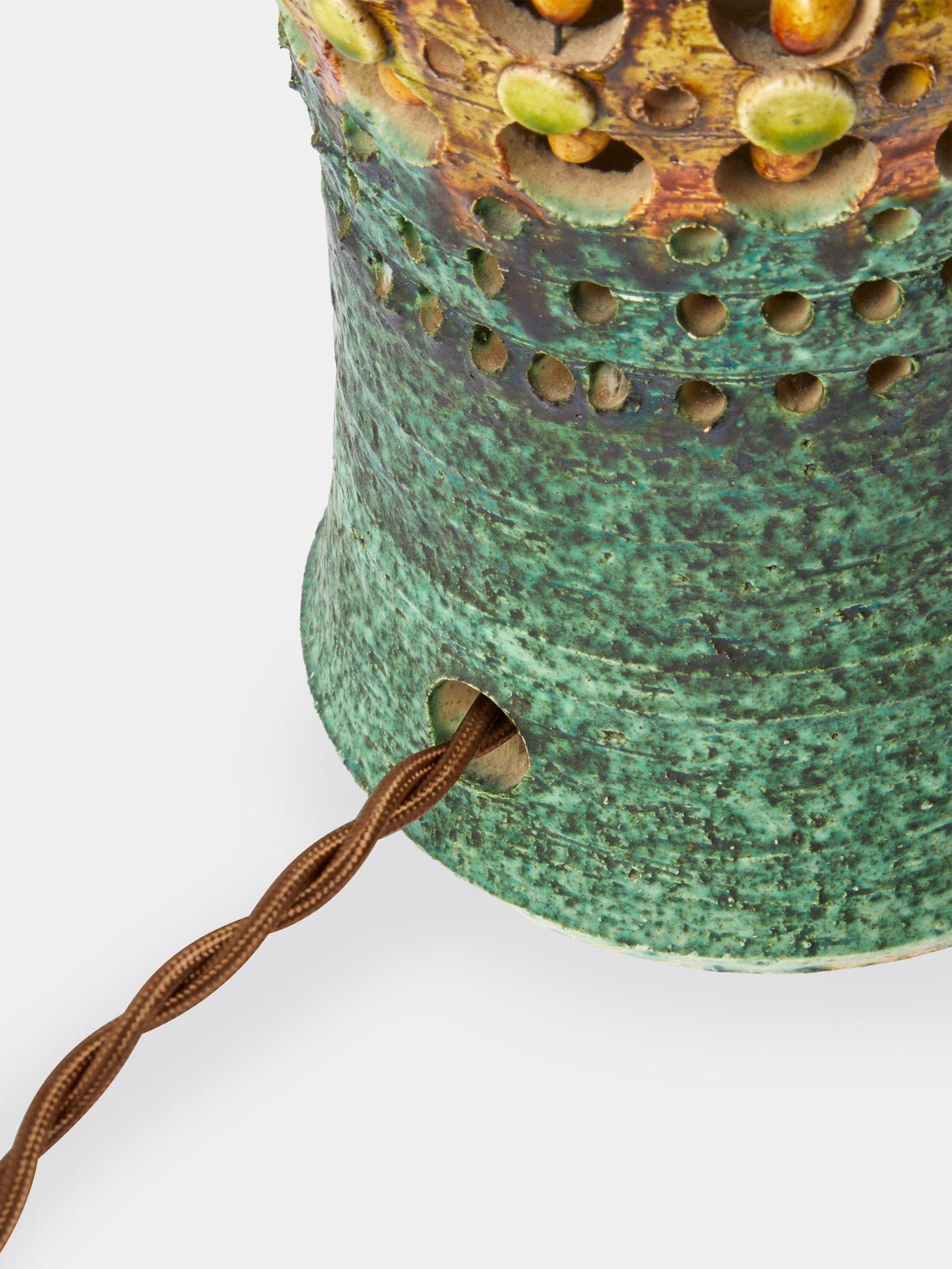Antique and Vintage - 1960s Georges Pelletier Ceramic Table Lamp Base - Green - ABASK