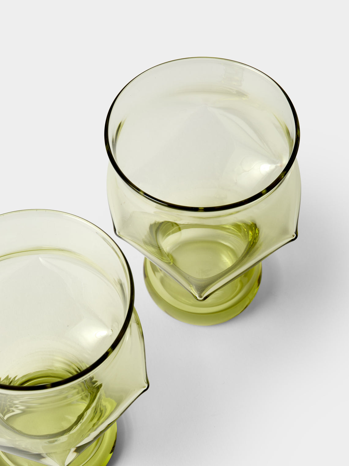 Nijima Glassworks - Hand-Blown Volcanic Glass Tumblers (Set of 2) - Green - ABASK