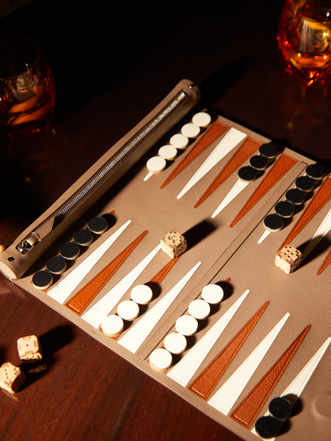 Métier - Leather Travel Backgammon Set - Taupe - ABASK