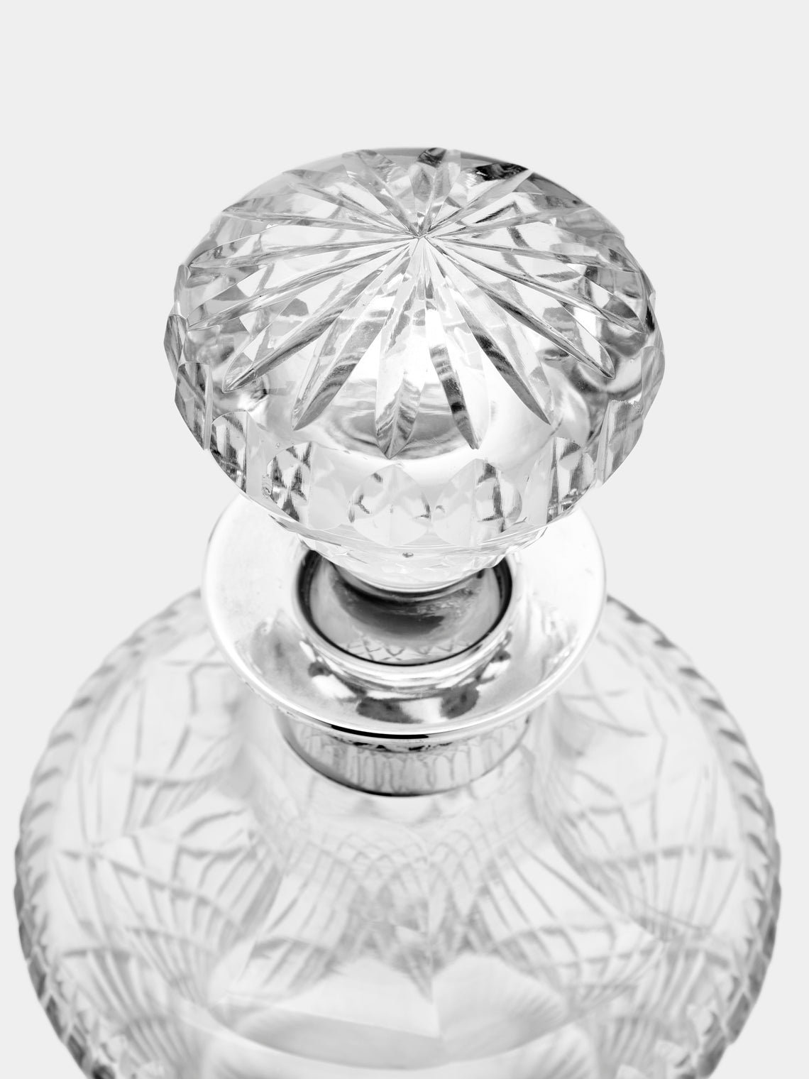 Antique and Vintage - 1830s Sterling Silver and Crystal Decanter -  - ABASK