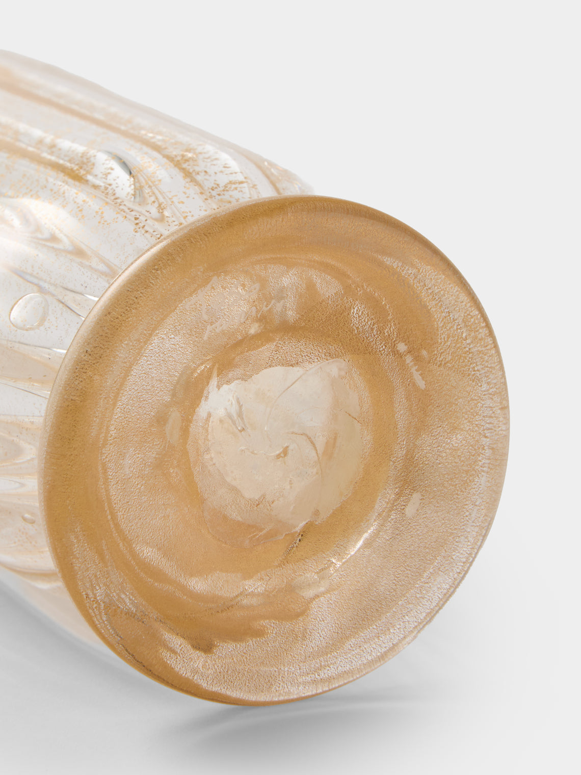 Antique and Vintage - 1960s Barovier & Toso Murano Glass Vase (9in/23cm) - Gold - ABASK