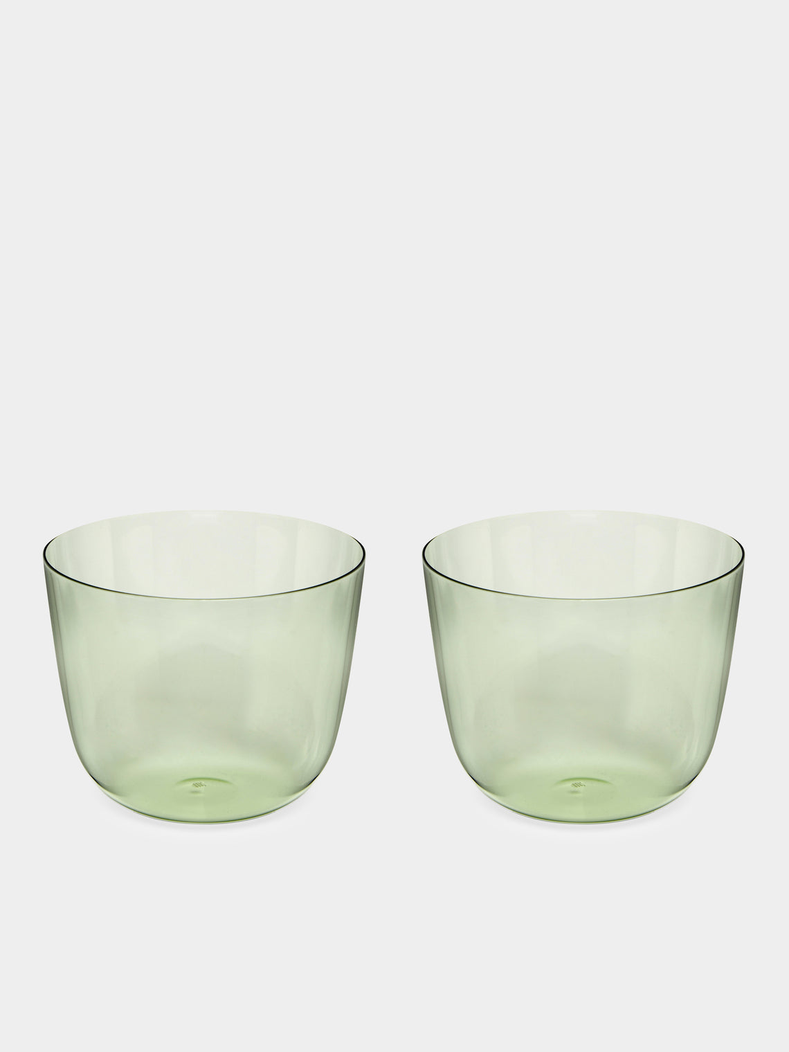 Lobmeyr - Alpha Hand-Blown Crystal Water Tumbler (Set of 2) - Green - ABASK
