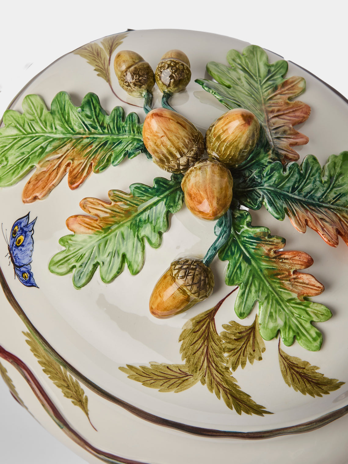 Fioravola - Acorns Hand-Painted Ceramic Tureen - White - ABASK