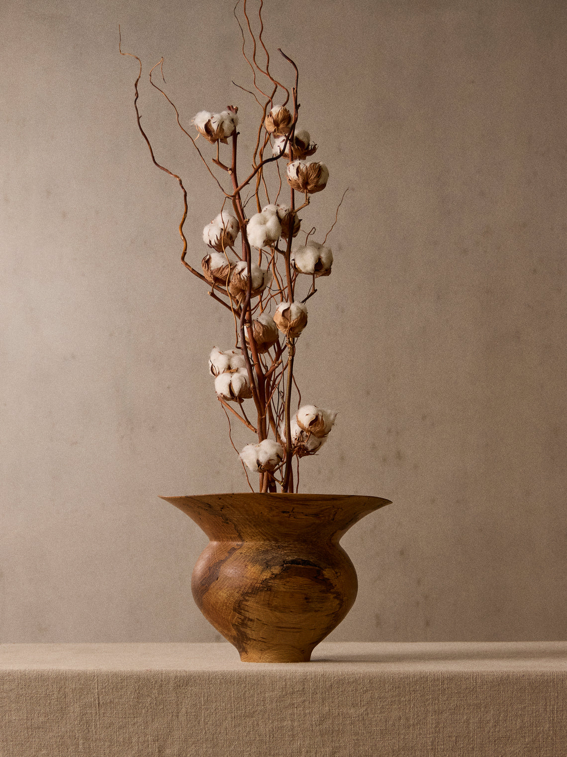 Iida Woodturning - Hand-Turned Ash Oil-Finish Vase (11.5in/29.5cm) - Brown - ABASK