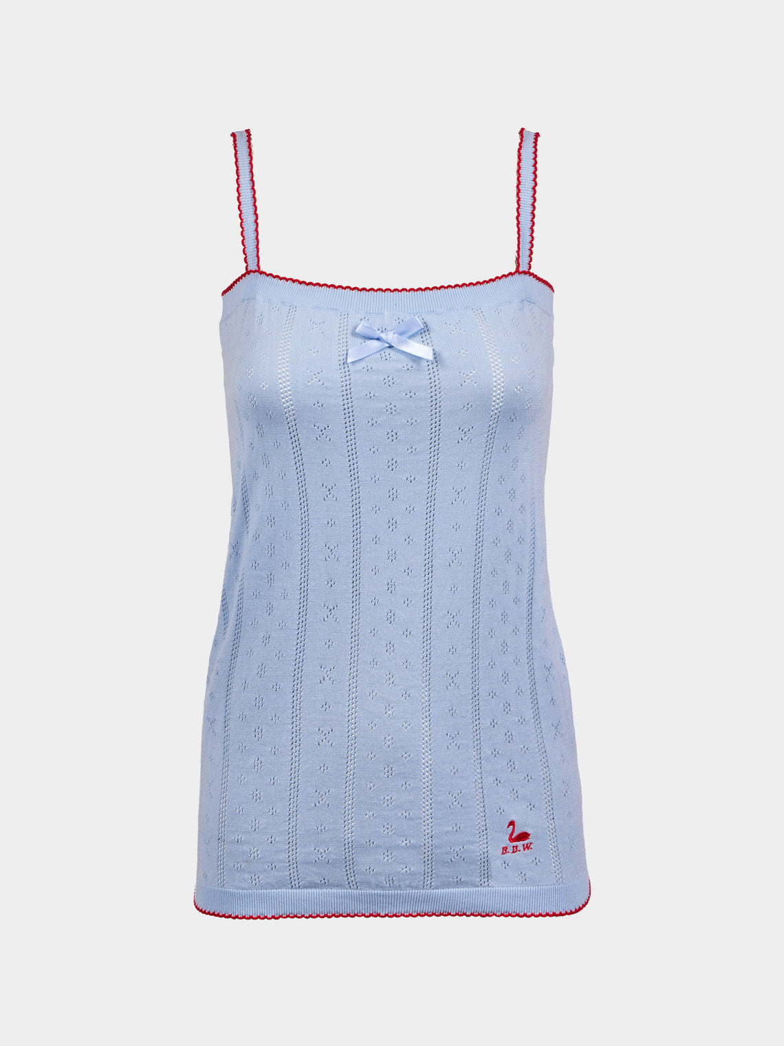 B.B. Wallace - Chicago Cotton Pointelle Camisole Top | Size: S - Light Blue - ABASK - 