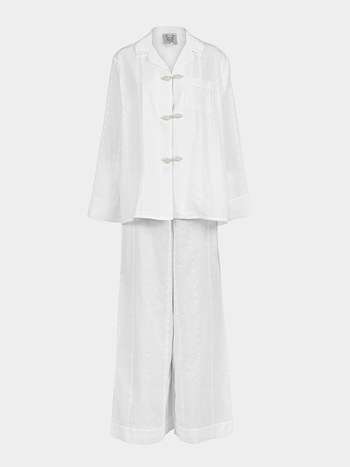 Thierry Colson - The Albertine Cotton Pajama Set - White - ABASK - 