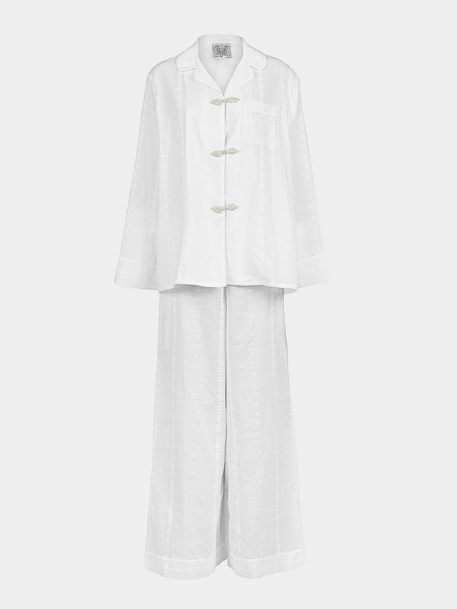 Thierry Colson - The Albertine Cotton Pajama Set - White - ABASK - 