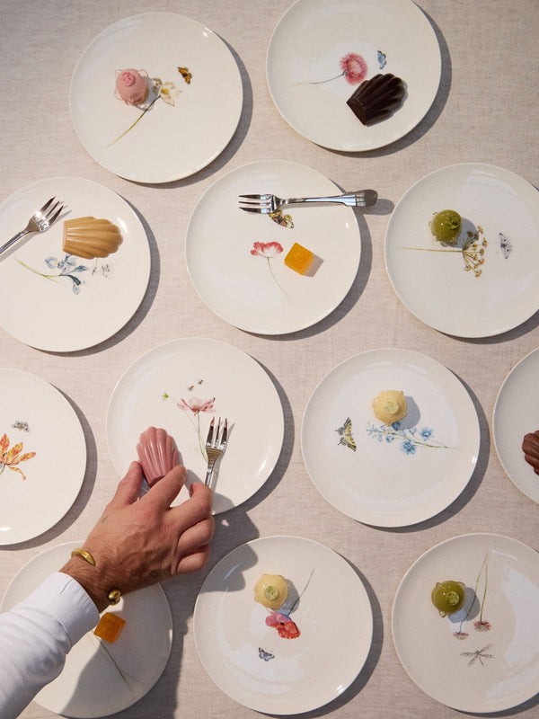 Laboratorio Paravicini - Bloom Ceramic Salad / Dessert Plates – 8in/20cm (Set of 6) - Multiple - ABASK