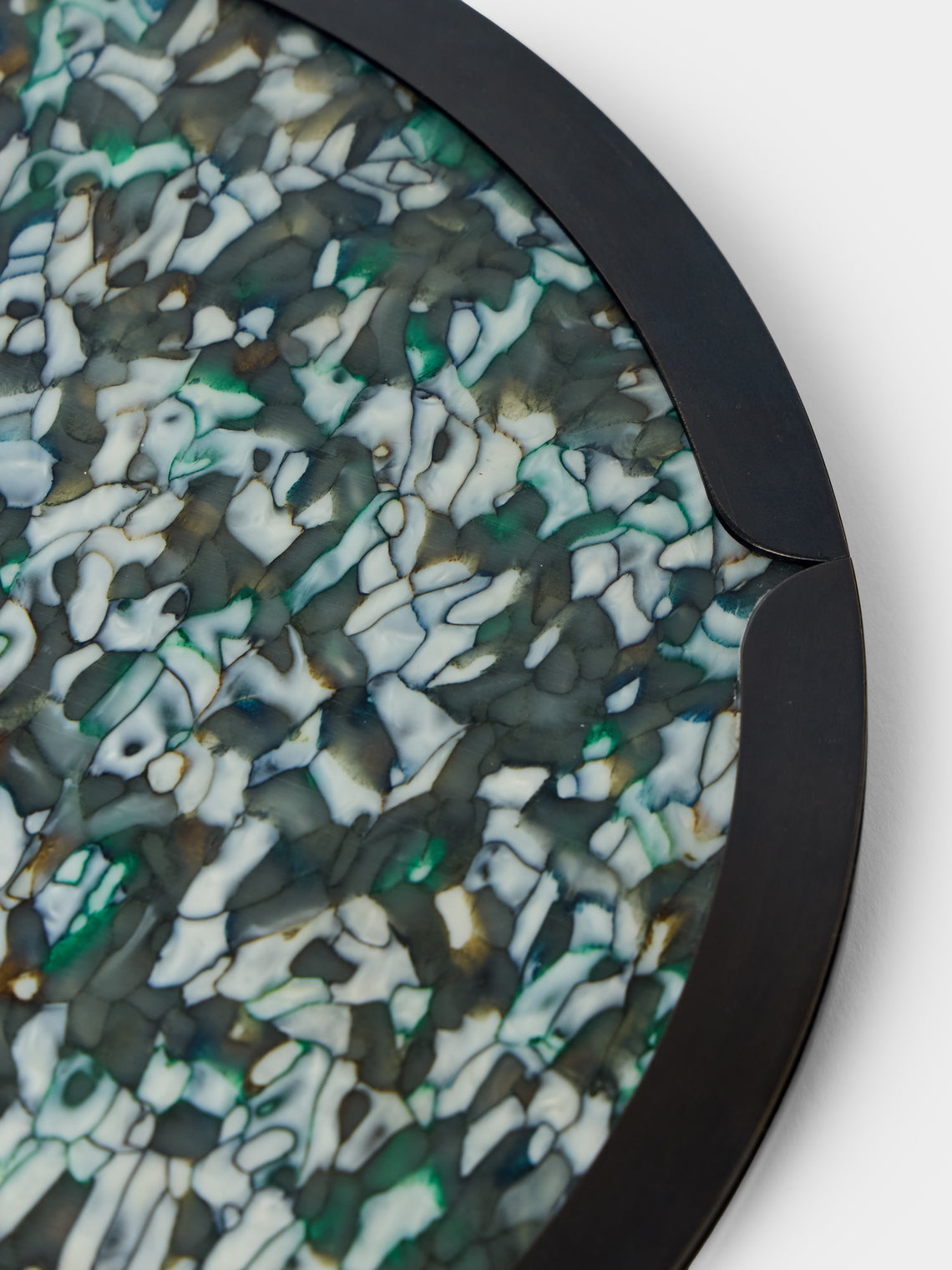 Droulers - Ondine Burnished Brass Tray (10in/25cm) - Blue - ABASK