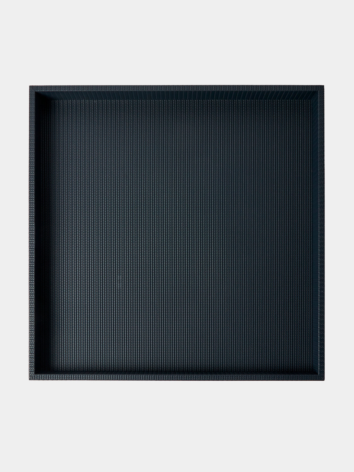 Pinetti - Maxi Leather Square Tray (23.5in/60cm) - Navy - ABASK - 