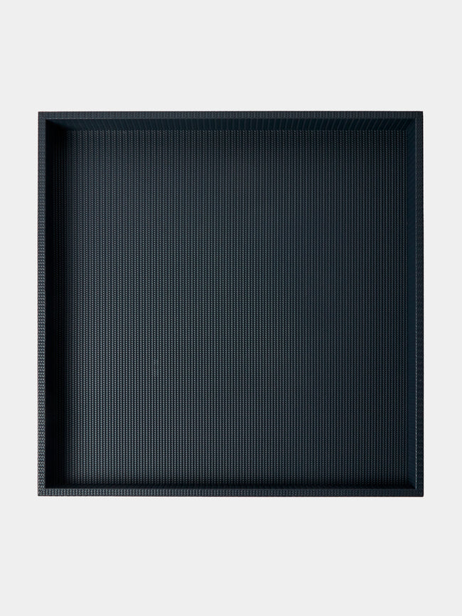 Pinetti - Maxi Leather Square Tray (23.5in/60cm) - Navy - ABASK - 