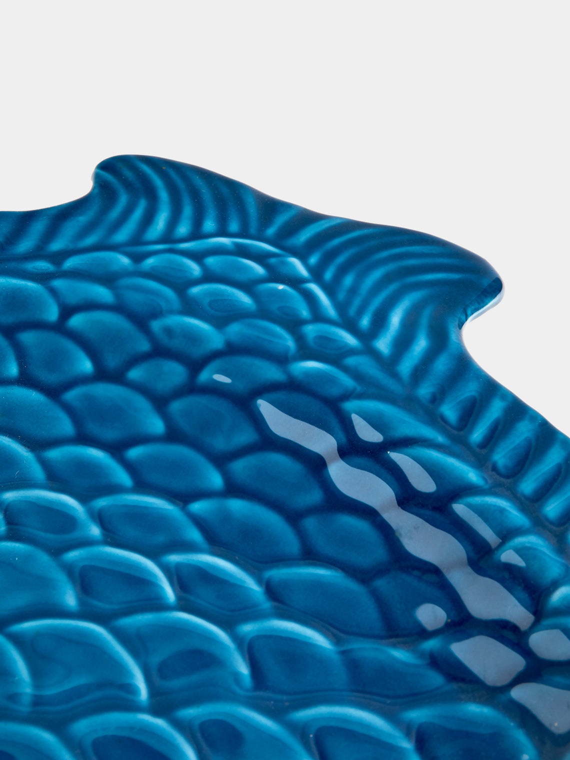 Antique and Vintage - Mid-Century Fish Ceramic Plate - Blue - ABASK