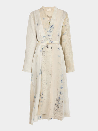 Considered Objects - Irregular Hand-Stitched Silk Robe - Cream - ABASK - 