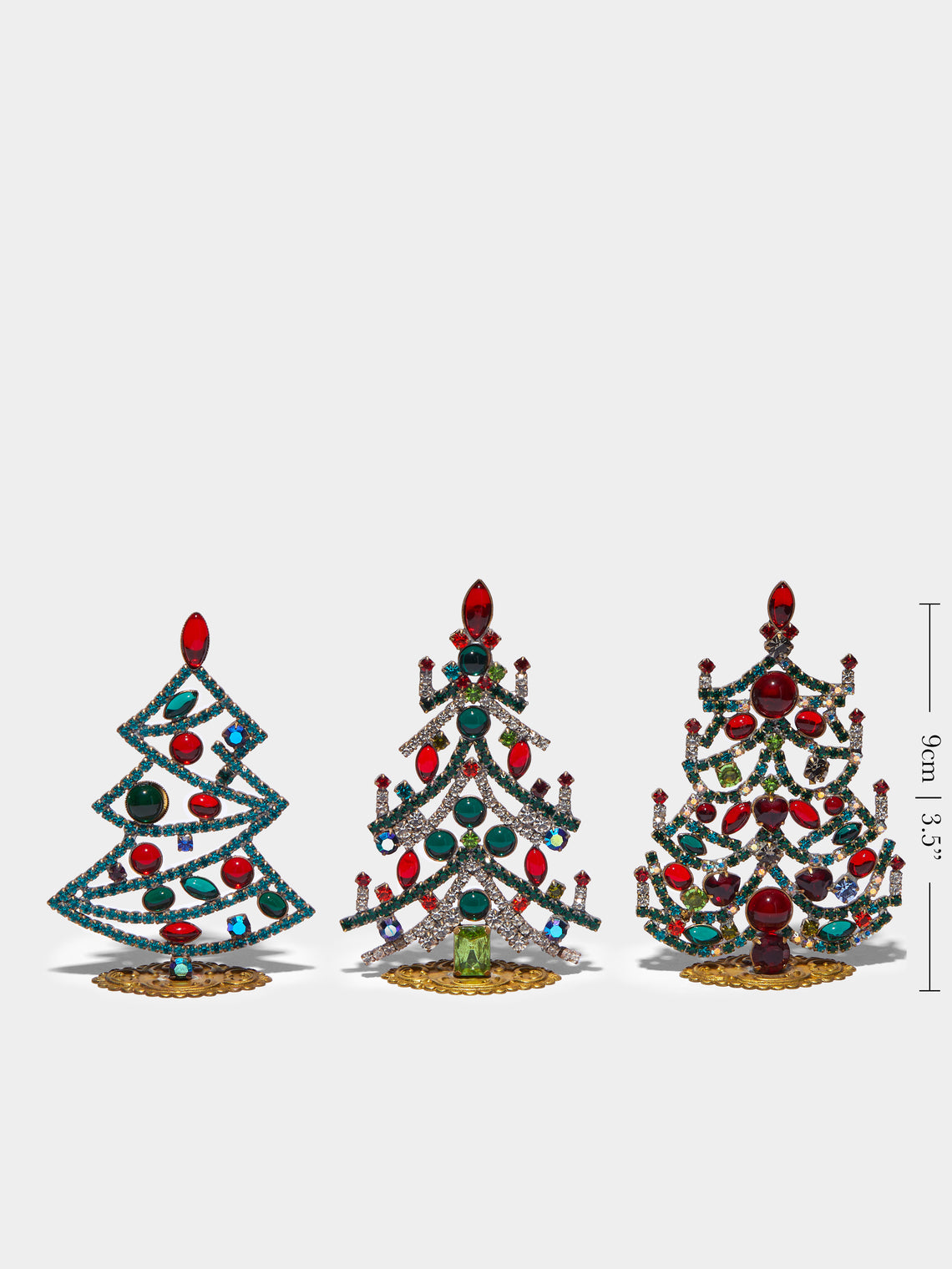 Antique and Vintage - 1930s Czech Jewelled Extra Small Christmas Trees (Set of 3) -  - ABASK