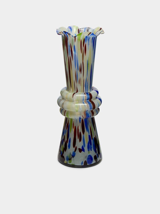 Antique and Vintage - Mid-Century Rippled Glass Vase -  - ABASK - 