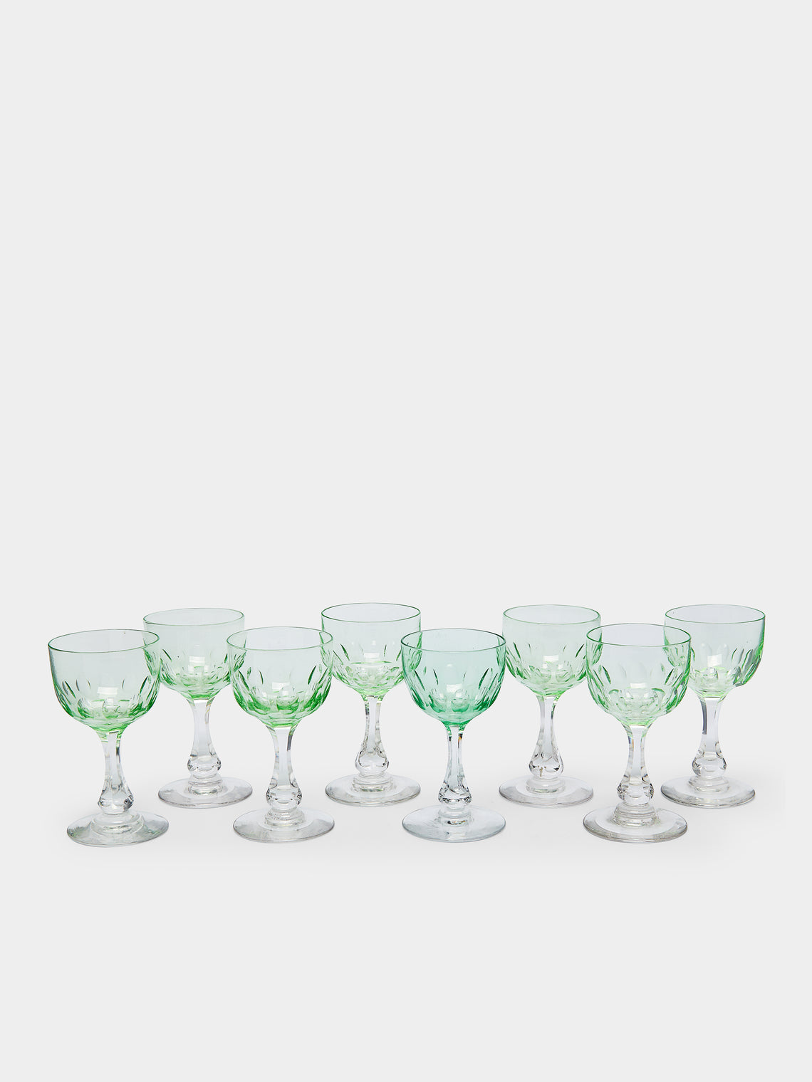 Antique and Vintage - 1920 Val Saint Lambert Cut Crystal Aperitif Glasses (Set of 8) -  - ABASK