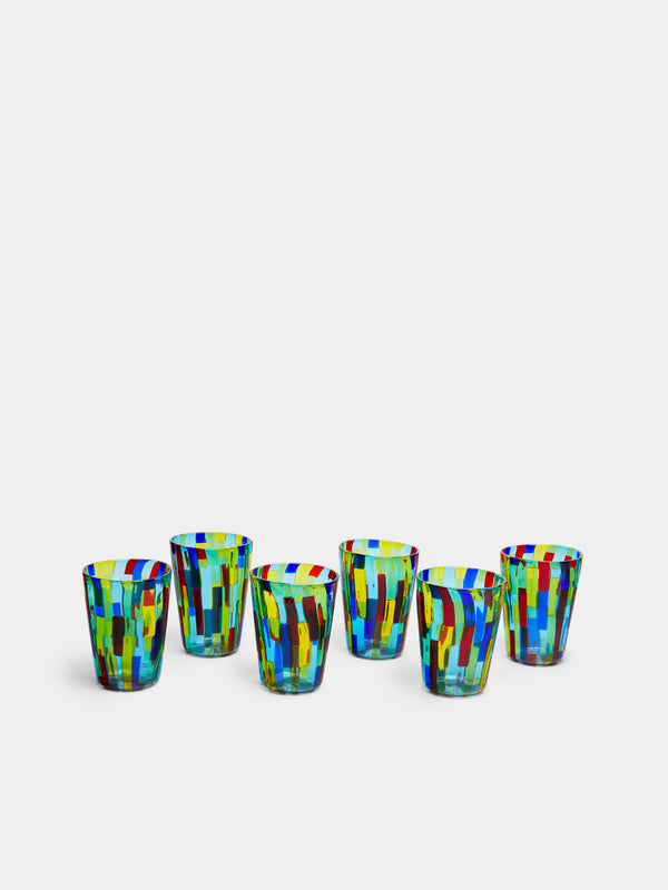 F&M Ballarin - Acquamarina Hand-Blown Murano Glass Tumblers (Set of 6) -  - ABASK