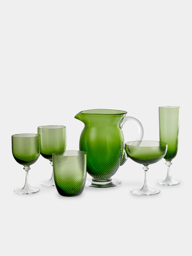 NasonMoretti - Twisted Soraya Hand-Blown Murano Glass Collection - Green - ABASK