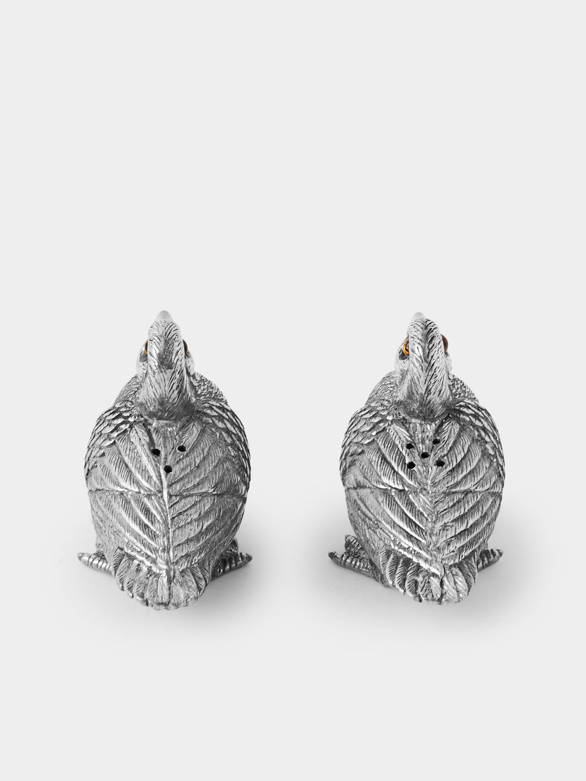 Au Bain Marie - | Set of 2 | Duck Pewter Salt and Pepper Shakers - Silver - ABASK