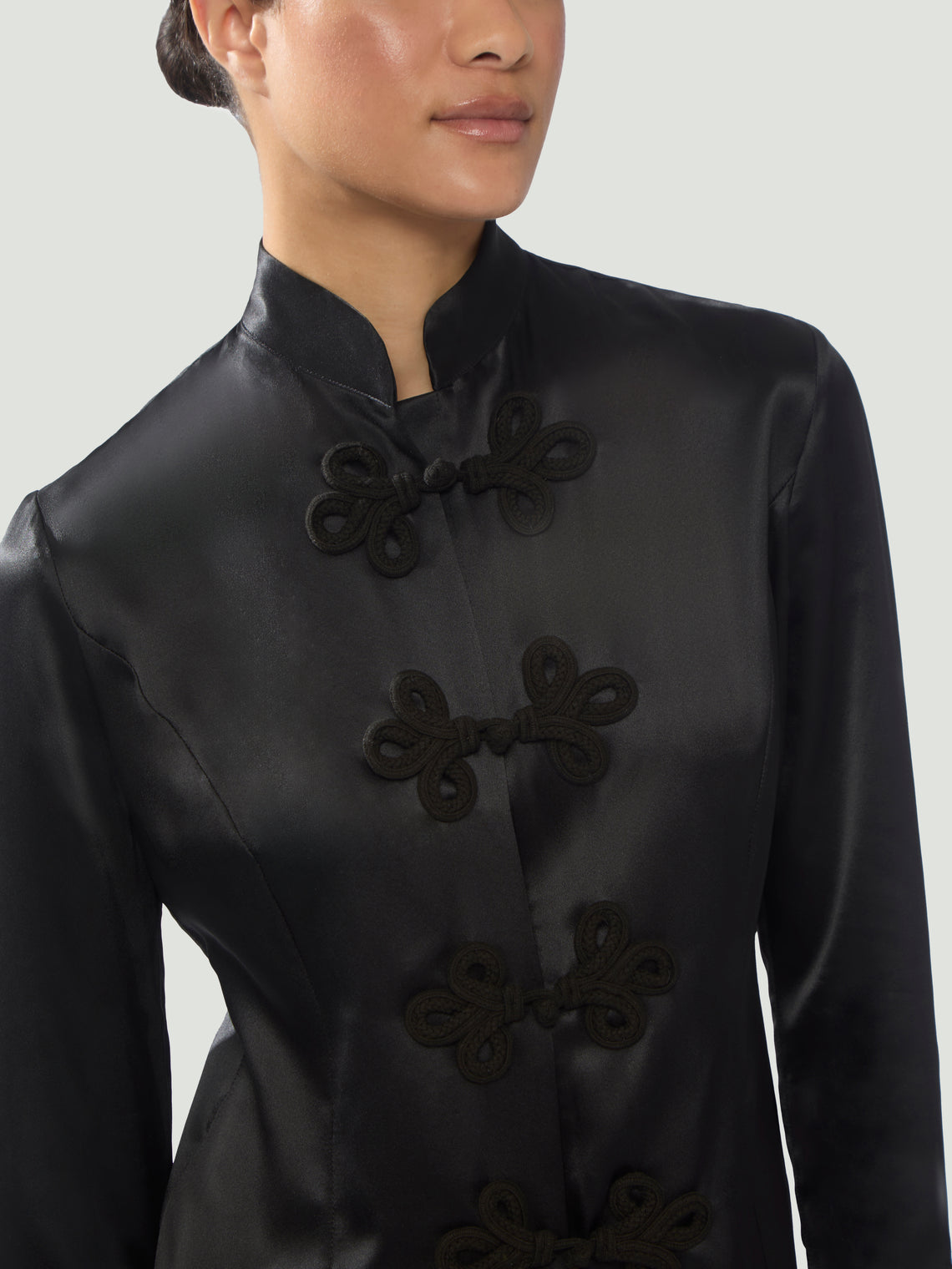 Loretta Caponi - Azalea Silk Pajama Set - Black - ABASK