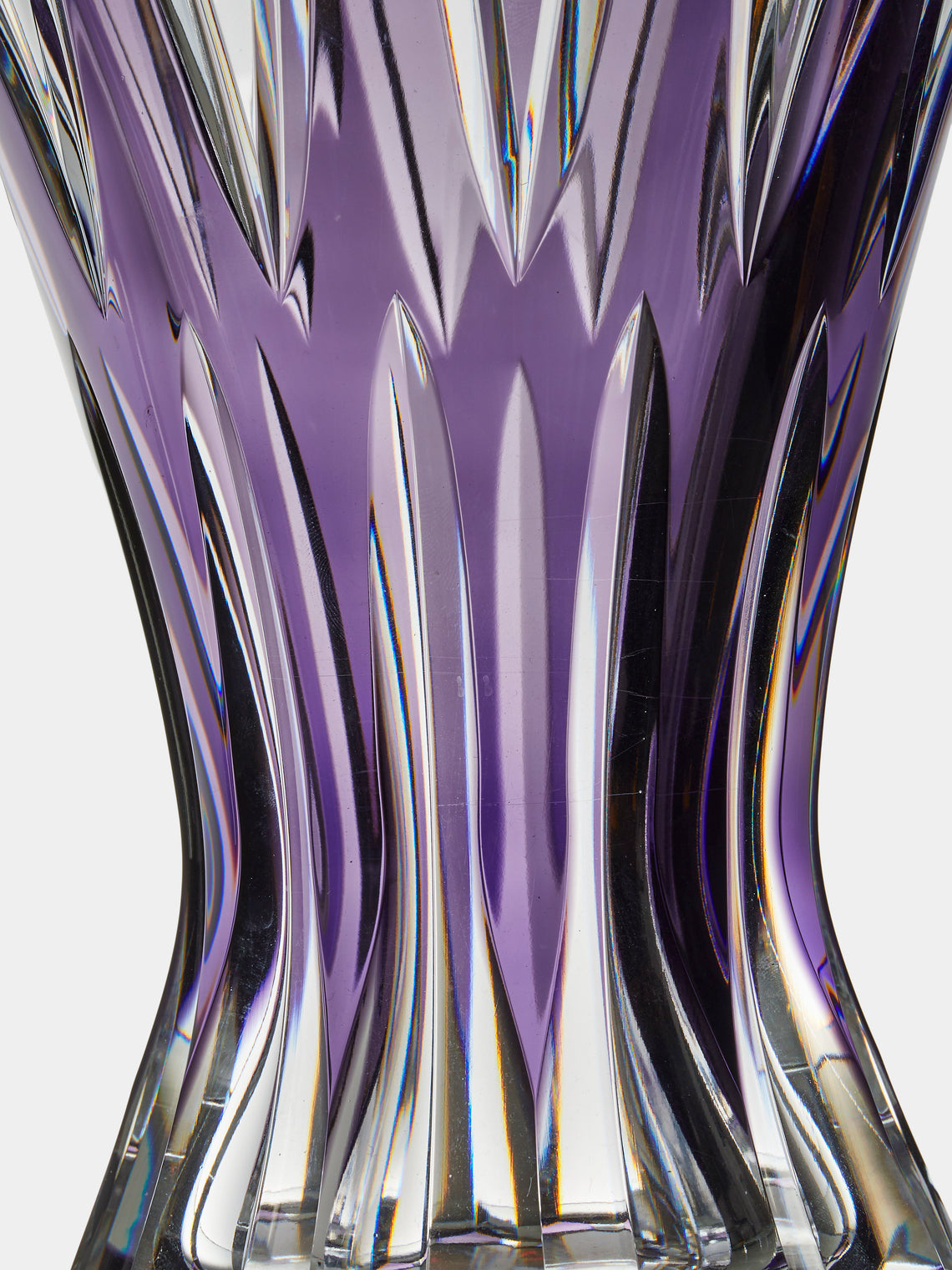 Antique and Vintage - 1970s Val Saint Lambert Crystal Vase (12in/31cm) - Purple - ABASK