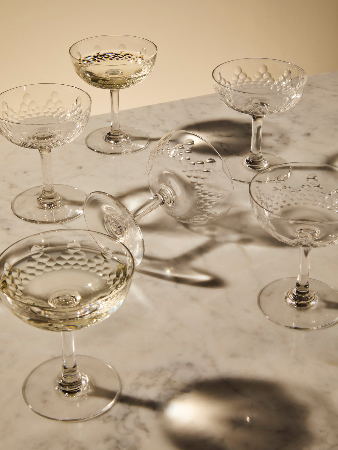Antique and Vintage - 1920s Baccarat Crystal Champagne Coupes (Set of 12) - Clear - ABASK