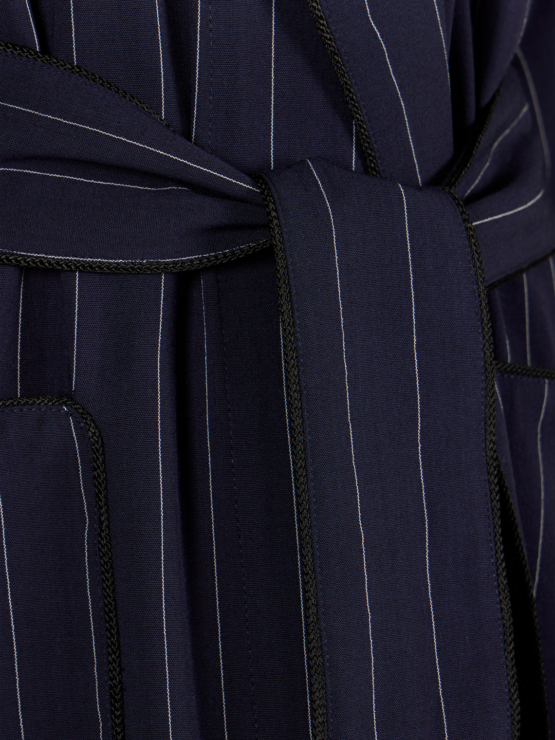 Dorso - The Gessato Wool Robe | Size: S - Navy - ABASK