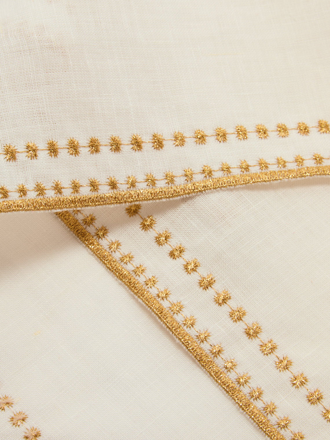 Borgo delle Tovaglie - Letizia Embroidered Linen Napkins (Set of 4) - Gold - ABASK