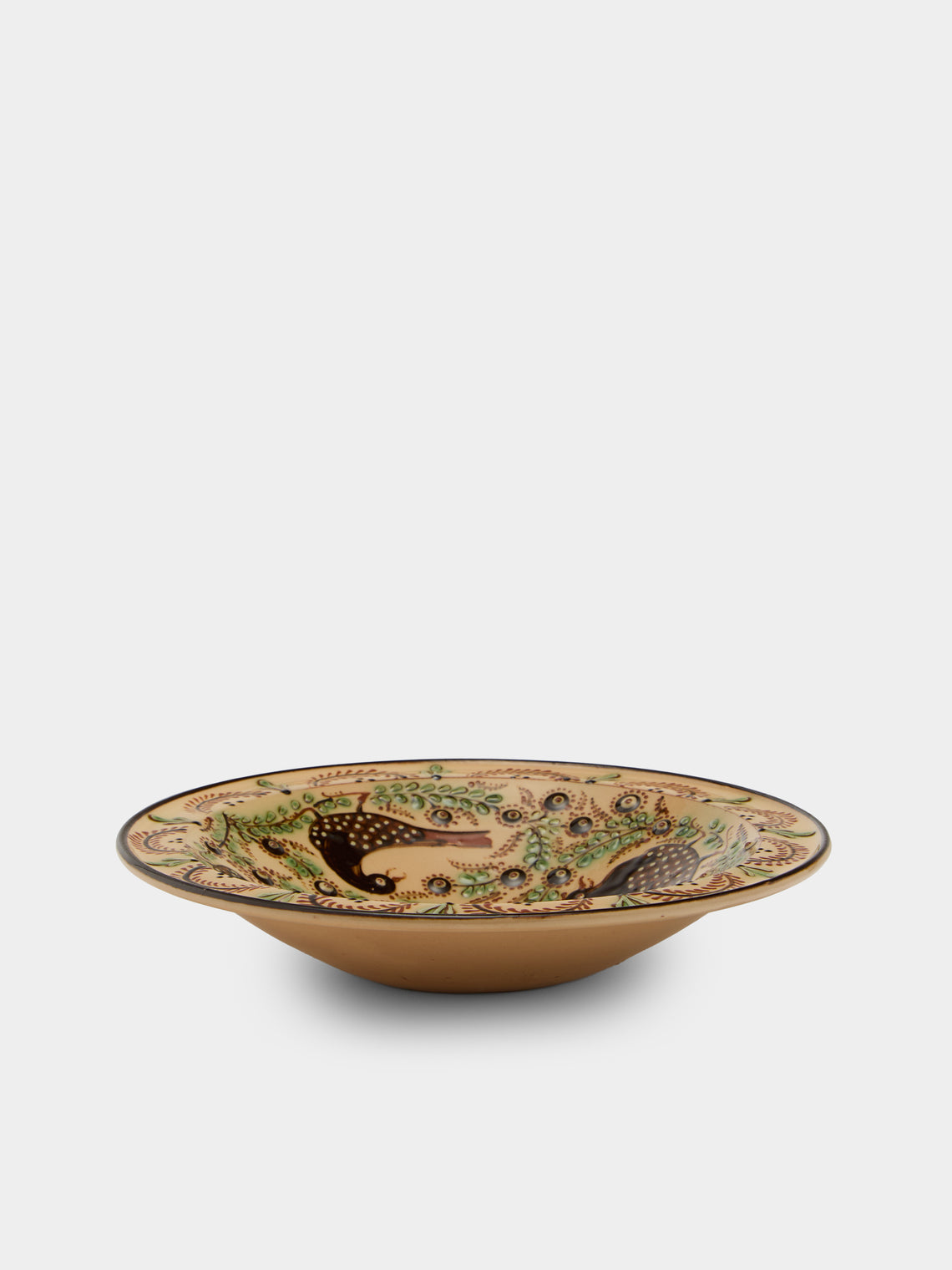 Poterie d’Évires - Birds Hand-Painted Ceramic Serving Bowl - Cream - ABASK - 