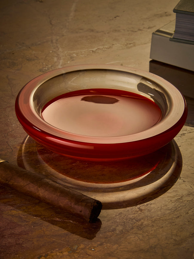 Antique and Vintage - 1970s Murano Glass Ashtray - Orange - ABASK