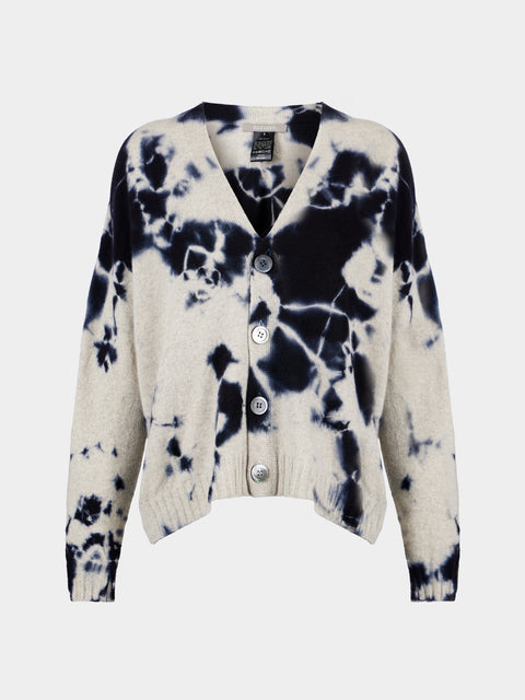 Suzusan - Madara Shibori Cashmere Seamless Short Cardigan | Size: S - Gray - ABASK - 