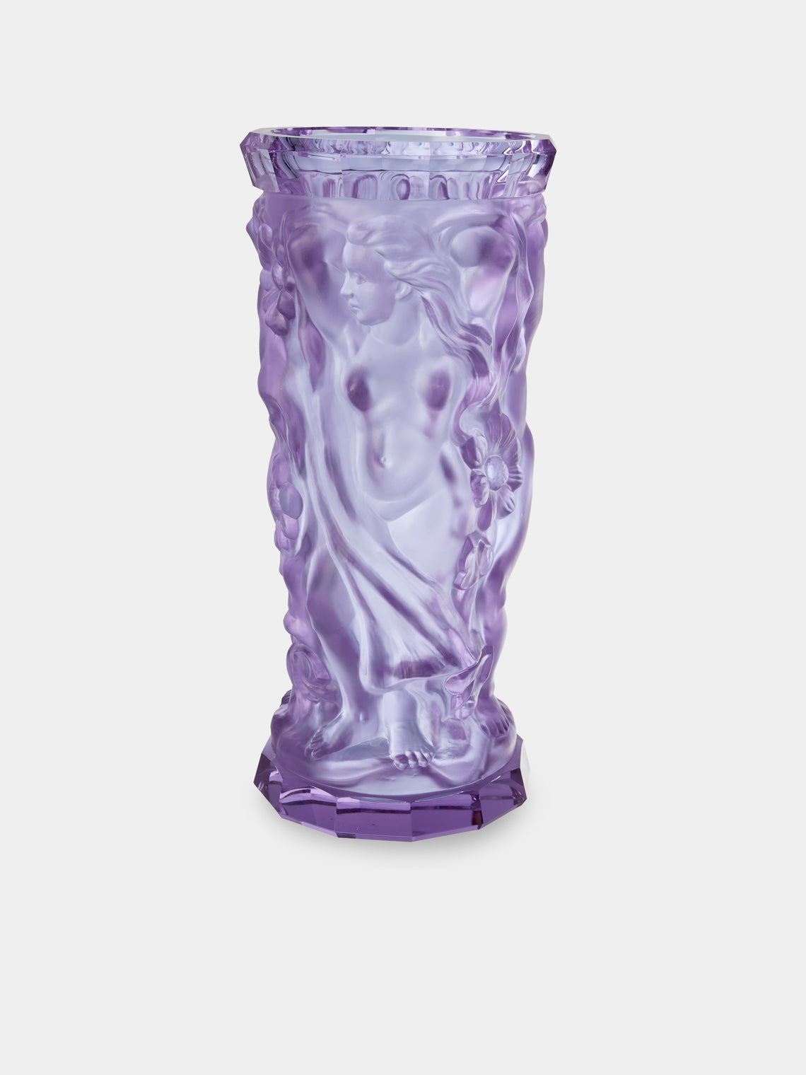 Akua Objects - Michael Hand-Blown Crystal Vase (14.5in/37cm) - Purple - ABASK - 