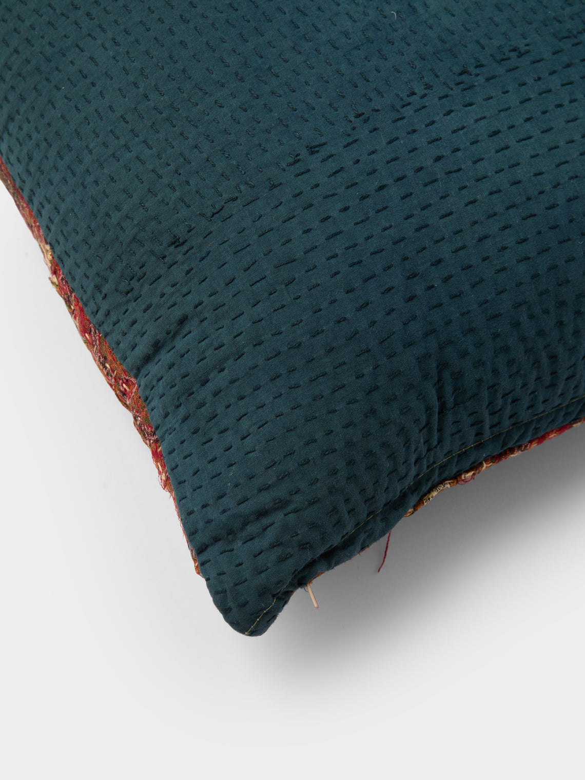 By Walid - 19th-Century Paisley Patchwork Wool and Linen Cushion (15.5in/40cm) - Multiple - ABASK