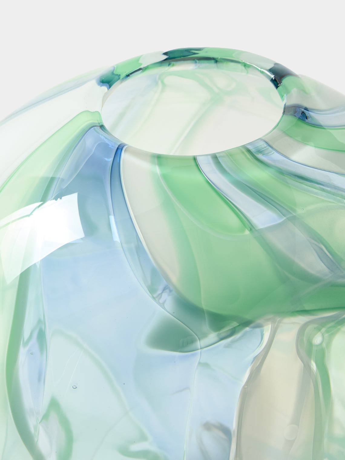 Moonarij - Moonjar Hand-Blown Glass Vase (12in/30cm) - Green - ABASK