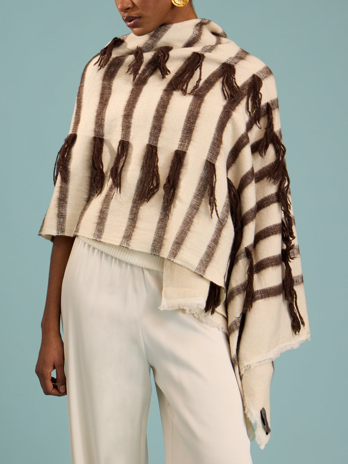 Denis Colomb - Hokkaido Tawa Cashmere and Yak Scarf (78.5in/2m) - Cream - ABASK